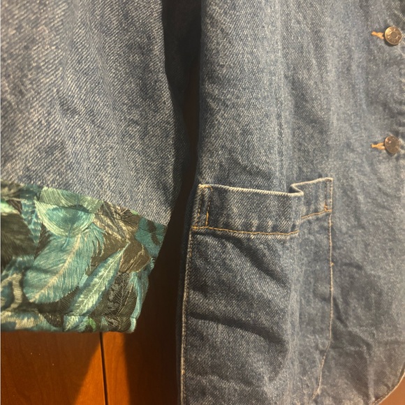 Vintage Denim Jacket with suede fringe patches and silver accent - Picture 3 of 9